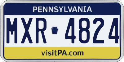PA license plate MXR4824