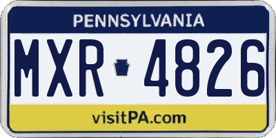 PA license plate MXR4826