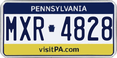 PA license plate MXR4828