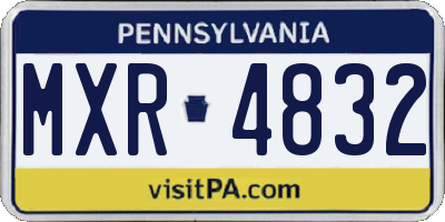 PA license plate MXR4832