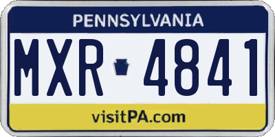 PA license plate MXR4841