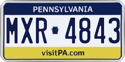 PA license plate MXR4843