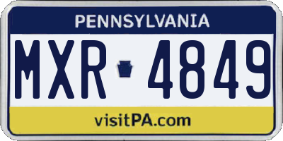 PA license plate MXR4849