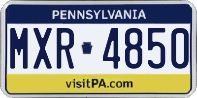 PA license plate MXR4850
