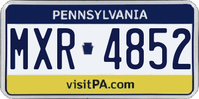 PA license plate MXR4852