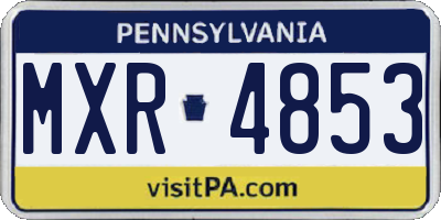 PA license plate MXR4853
