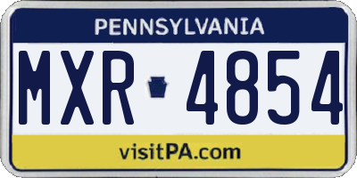 PA license plate MXR4854