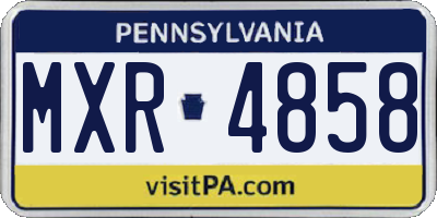PA license plate MXR4858