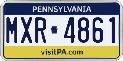 PA license plate MXR4861