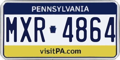 PA license plate MXR4864