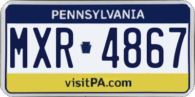 PA license plate MXR4867