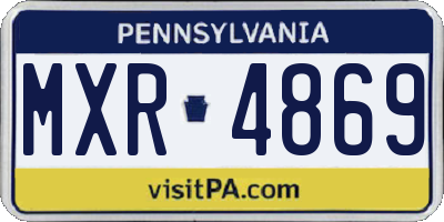PA license plate MXR4869