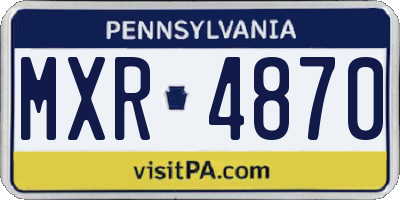 PA license plate MXR4870