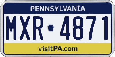 PA license plate MXR4871