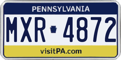 PA license plate MXR4872