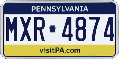 PA license plate MXR4874