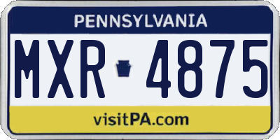 PA license plate MXR4875