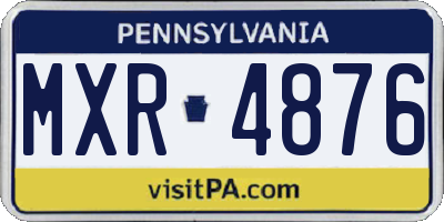 PA license plate MXR4876
