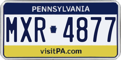 PA license plate MXR4877