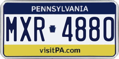 PA license plate MXR4880