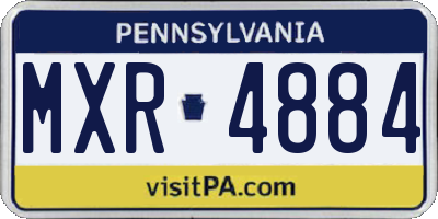 PA license plate MXR4884