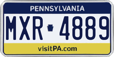 PA license plate MXR4889