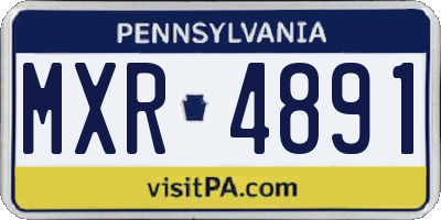 PA license plate MXR4891