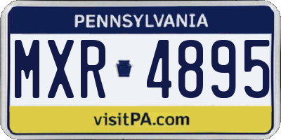 PA license plate MXR4895