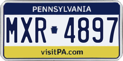 PA license plate MXR4897
