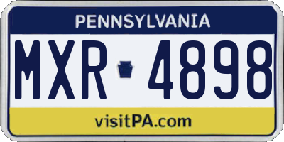 PA license plate MXR4898
