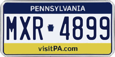 PA license plate MXR4899