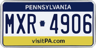 PA license plate MXR4906