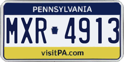 PA license plate MXR4913