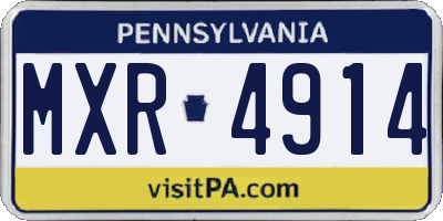 PA license plate MXR4914