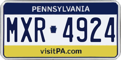 PA license plate MXR4924
