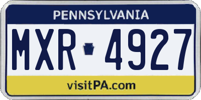 PA license plate MXR4927