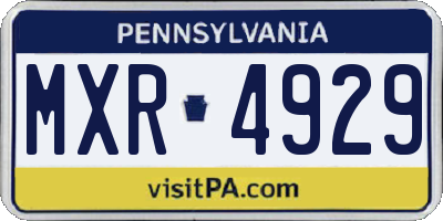 PA license plate MXR4929