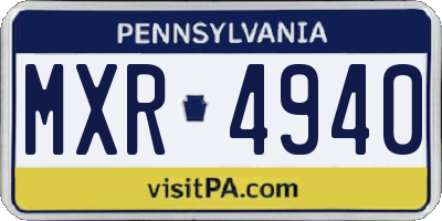 PA license plate MXR4940