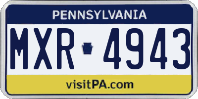 PA license plate MXR4943