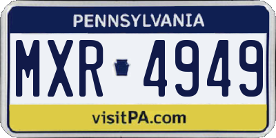 PA license plate MXR4949