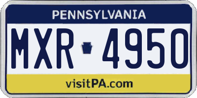 PA license plate MXR4950