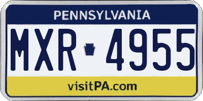 PA license plate MXR4955