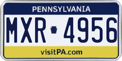 PA license plate MXR4956