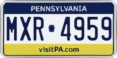 PA license plate MXR4959