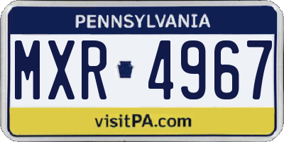 PA license plate MXR4967