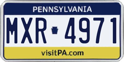 PA license plate MXR4971