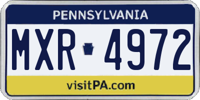 PA license plate MXR4972
