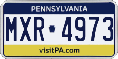 PA license plate MXR4973