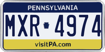 PA license plate MXR4974