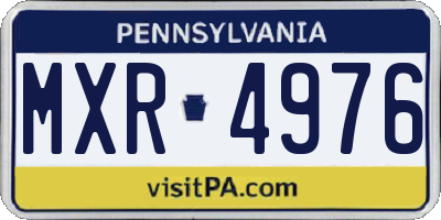 PA license plate MXR4976